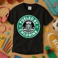 Swim Team Swimming Funny Parody Fueled by Chlorine Kids T-Shirt thumb 3