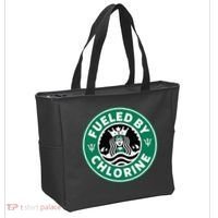 Swim Team Swimming Funny Parody Fueled by Chlorine Tote Bag thumb 2