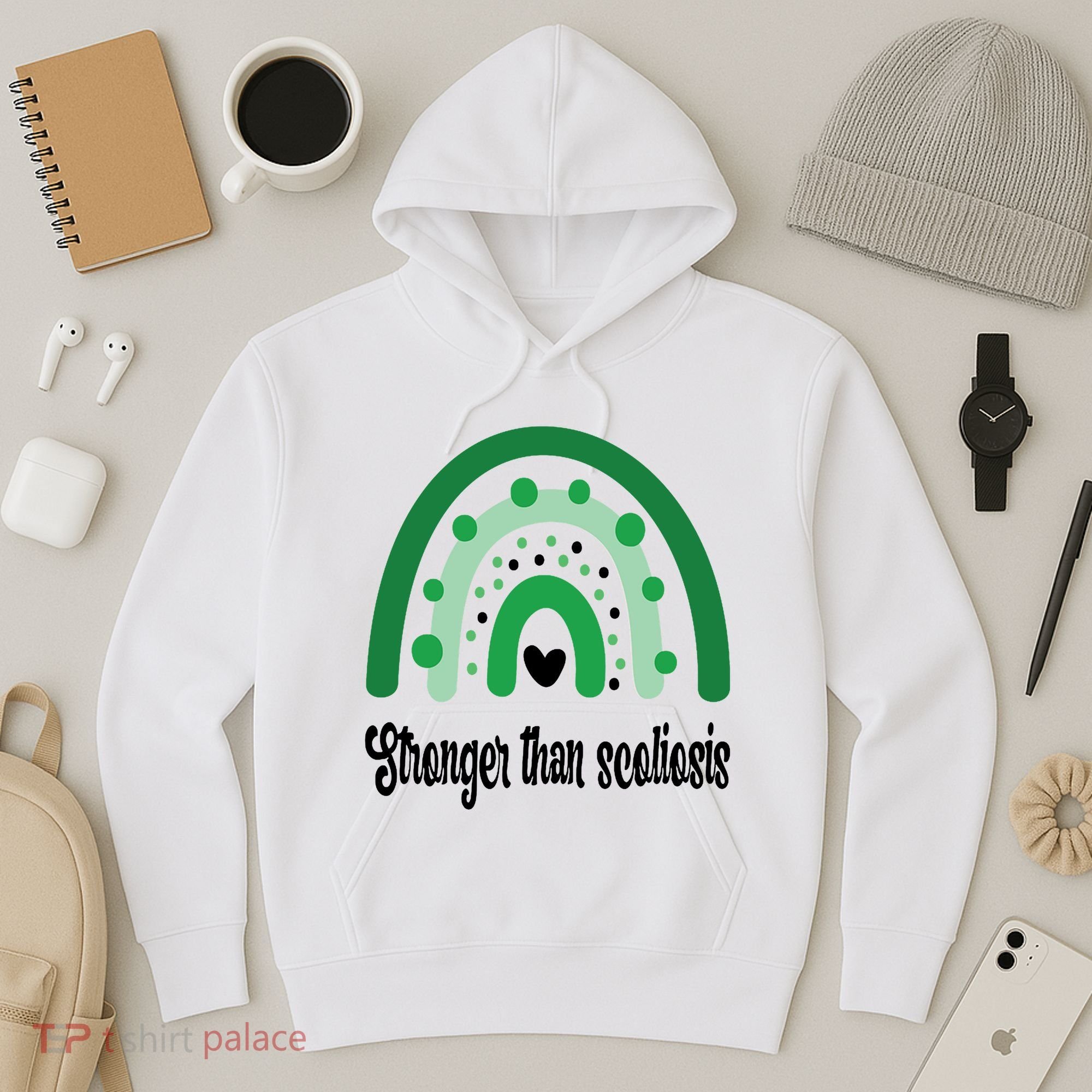 Stronger Than Scoliosis Rainbow Hoodie
