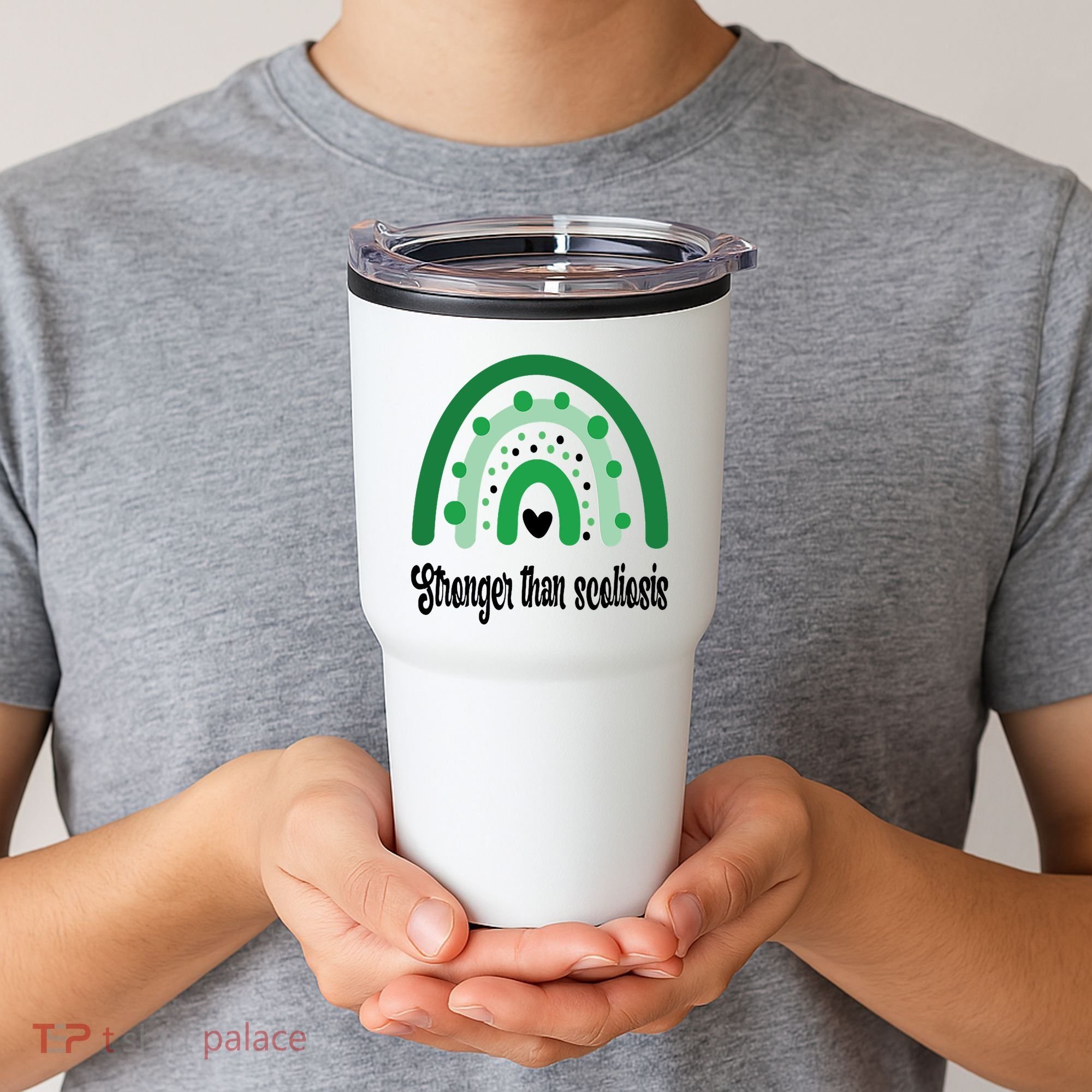 Stronger Than Scoliosis Rainbow Tumbler