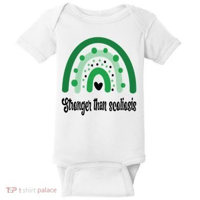 Stronger Than Scoliosis Rainbow Baby Bodysuit