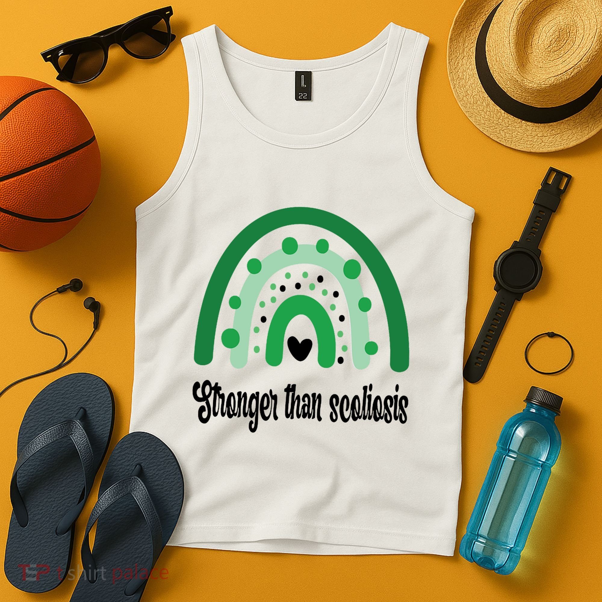 Stronger Than Scoliosis Rainbow Tank Top