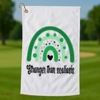 Stronger Than Scoliosis Rainbow Golf Towel thumb 1
