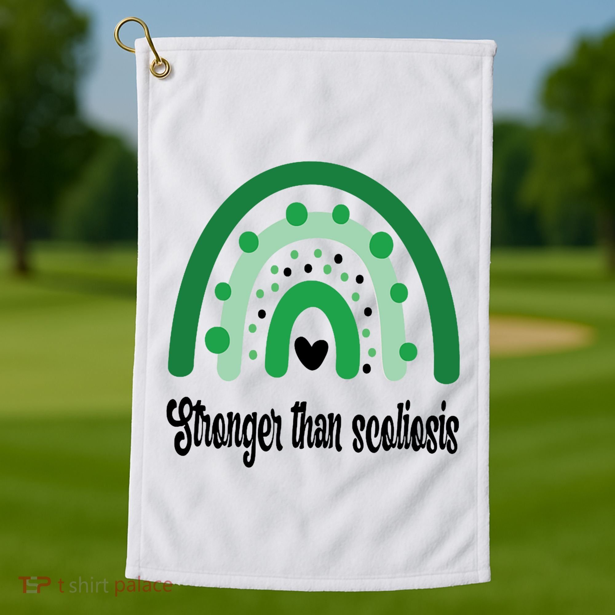 Stronger Than Scoliosis Rainbow Golf Towel