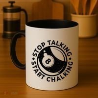 Stop Talking Start Chalking Billard 8ball Pool Billiards Funny Gift Coffee Mug thumb 4