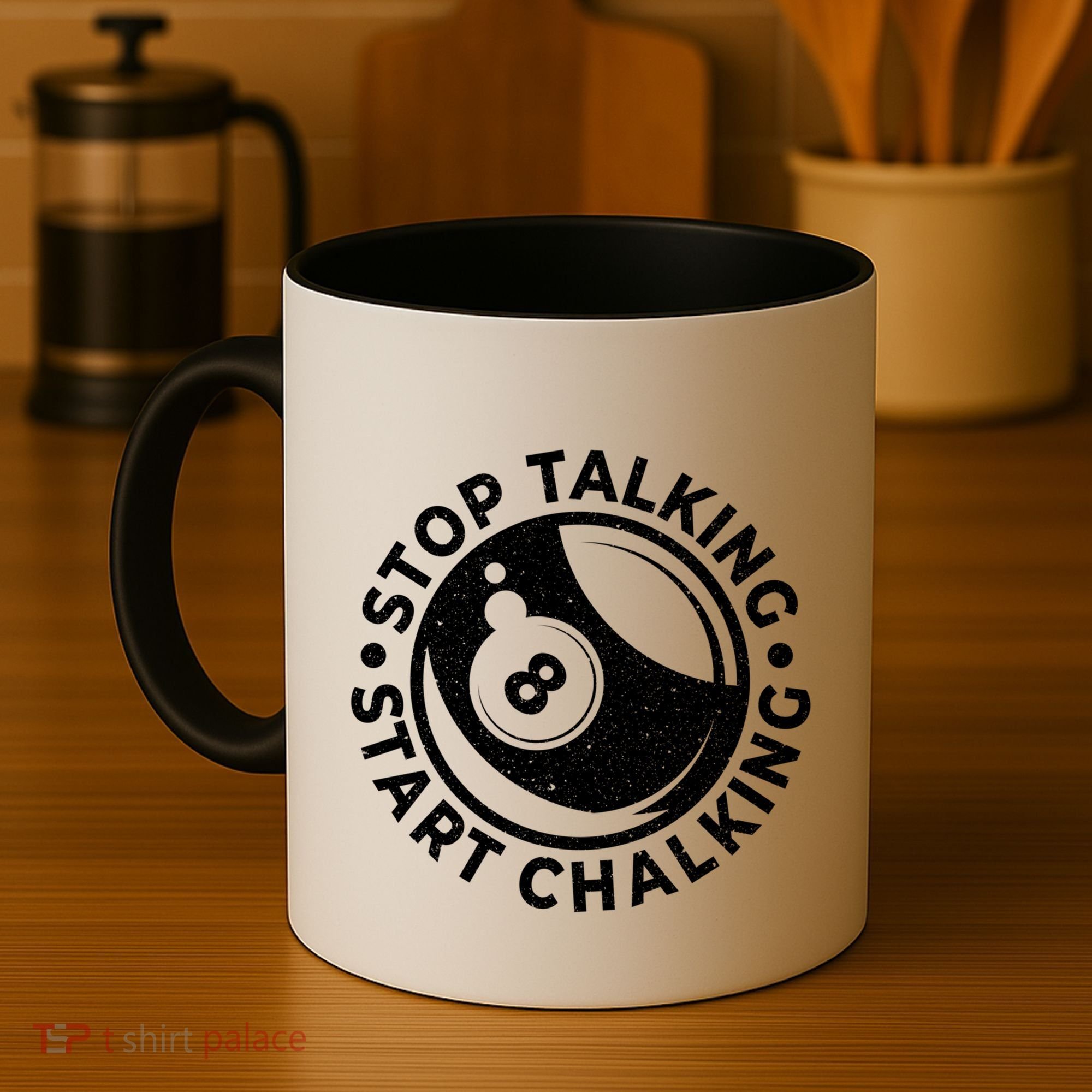 Stop Talking Start Chalking Billard 8ball Pool Billiards Funny Gift Coffee Mug