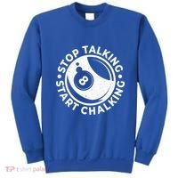 Stop Talking Start Chalking Billard 8ball Pool Billiards Funny Gift Sweatshirt thumb 0
