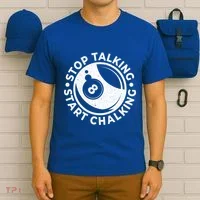Stop Talking Start Chalking Billard 8ball Pool Billiards Funny Gift T-Shirt thumb 6