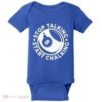 Stop Talking Start Chalking Billard 8ball Pool Billiards Funny Gift Baby Bodysuit thumb 0