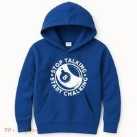 Stop Talking Start Chalking Billard 8ball Pool Billiards Funny Gift Kids Hoodie thumb 0