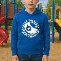 Stop Talking Start Chalking Billard 8ball Pool Billiards Funny Gift Kids Hoodie thumb 2
