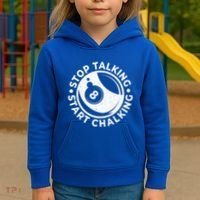 Stop Talking Start Chalking Billard 8ball Pool Billiards Funny Gift Kids Hoodie thumb 3