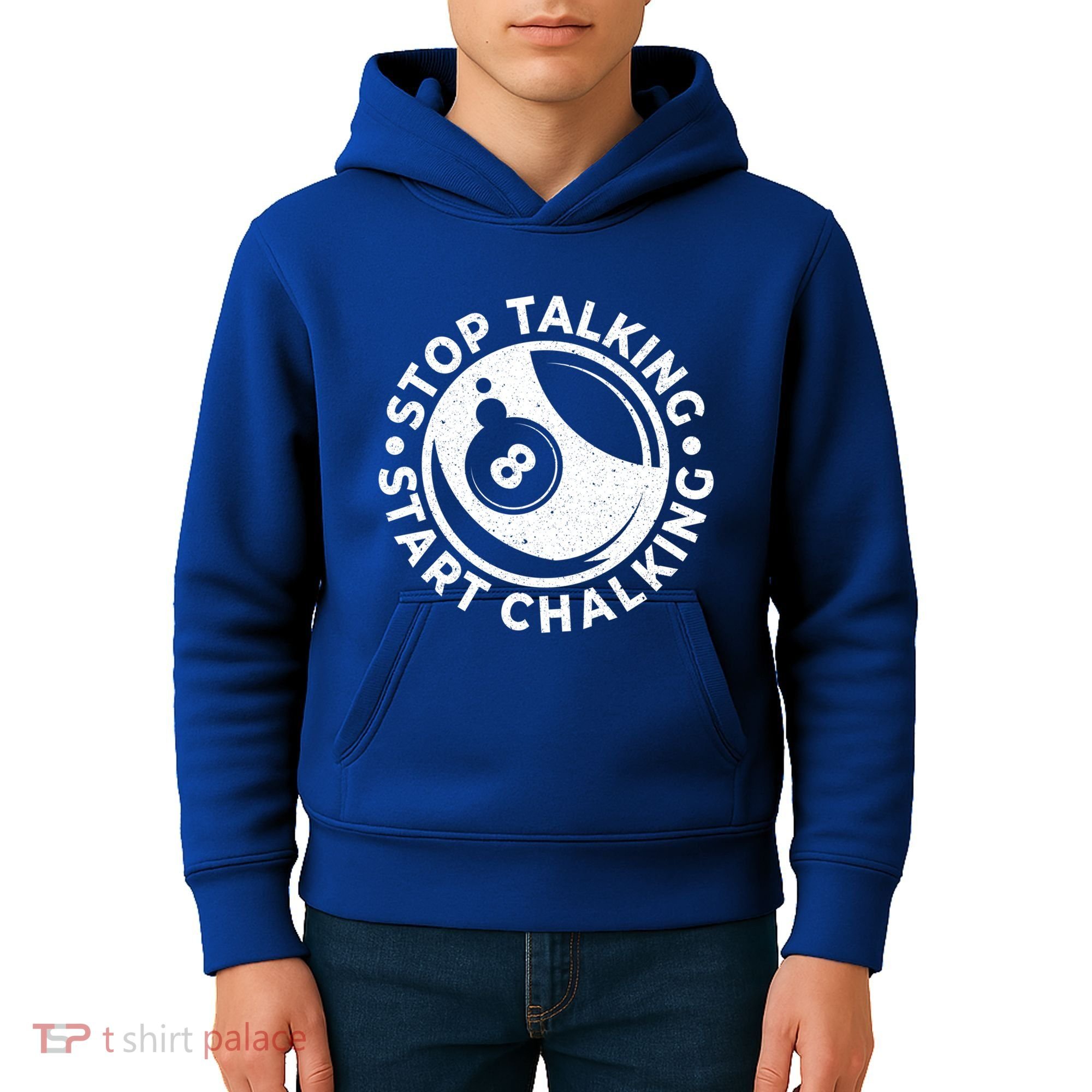 Stop Talking Start Chalking Billard 8ball Pool Billiards Funny Gift Kids Hoodie
