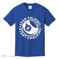 Stop Talking Start Chalking Billard 8ball Pool Billiards Funny Gift Kids T-Shirt thumb 0
