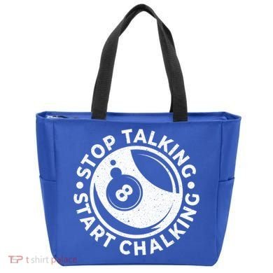 Stop Talking Start Chalking Billard 8ball Pool Billiards Funny Gift Tote Bag