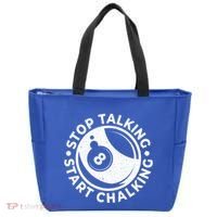 Stop Talking Start Chalking Billard 8ball Pool Billiards Funny Gift Tote Bag thumb 0