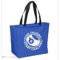 Stop Talking Start Chalking Billard 8ball Pool Billiards Funny Gift Tote Bag thumb 2