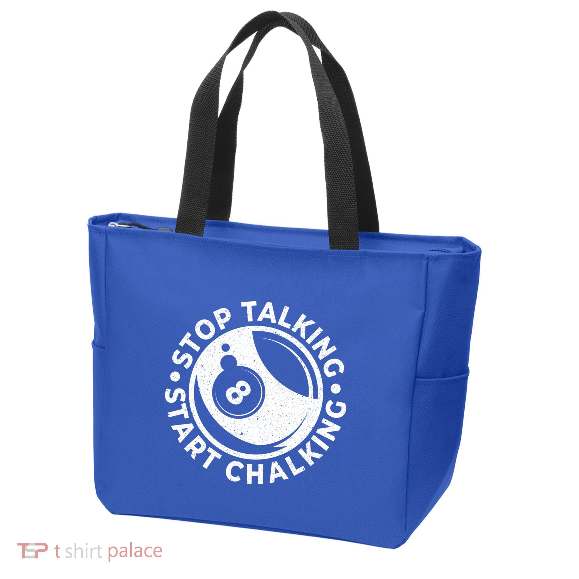 Stop Talking Start Chalking Billard 8ball Pool Billiards Funny Gift Tote Bag