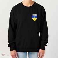 Strong Tactical Support Ukrainian Flag Shield I Stand With Ukraine Military Women's Sweatshirt thumb 0