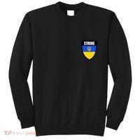 Strong Tactical Support Ukrainian Flag Shield I Stand With Ukraine Military Sweatshirt thumb 0