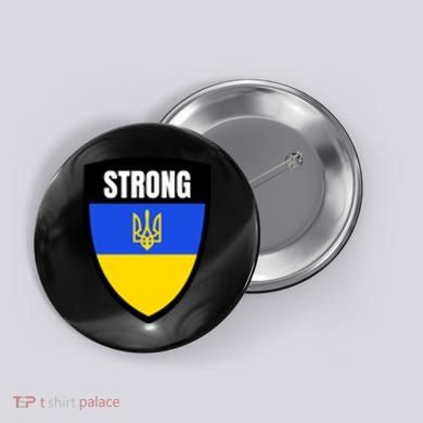 Strong Tactical Support Ukrainian Flag Shield I Stand With Ukraine Military Button