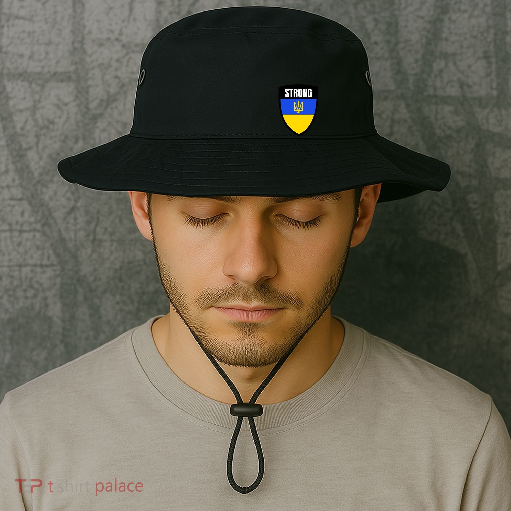 Strong Tactical Support Ukrainian Flag Shield I Stand With Ukraine Military Bucket Hat
