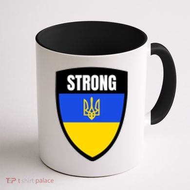 Strong Tactical Support Ukrainian Flag Shield I Stand With Ukraine Military Coffee Mug back