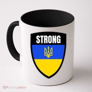 Strong Tactical Support Ukrainian Flag Shield I Stand With Ukraine Military Coffee Mug