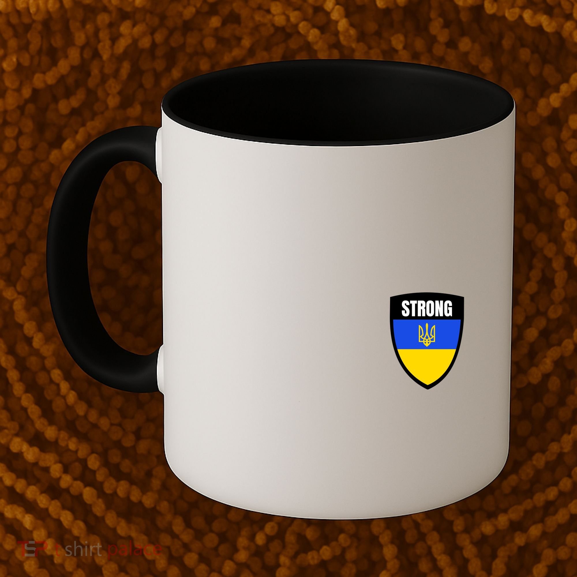 Strong Tactical Support Ukrainian Flag Shield I Stand With Ukraine Military Coffee Mug
