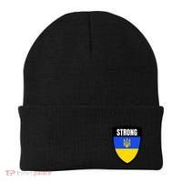 Strong Tactical Support Ukrainian Flag Shield I Stand With Ukraine Military Beanie thumb 0