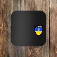 Strong Tactical Support Ukrainian Flag Shield I Stand With Ukraine Military Coaster thumb 0