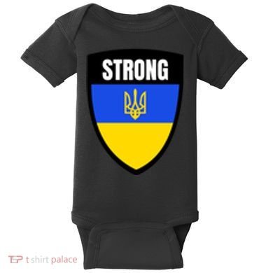 Strong Tactical Support Ukrainian Flag Shield I Stand With Ukraine Military Baby Bodysuit