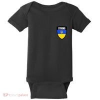Strong Tactical Support Ukrainian Flag Shield I Stand With Ukraine Military Baby Bodysuit thumb 0