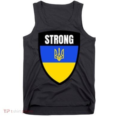 Strong Tactical Support Ukrainian Flag Shield I Stand With Ukraine Military Tank Top