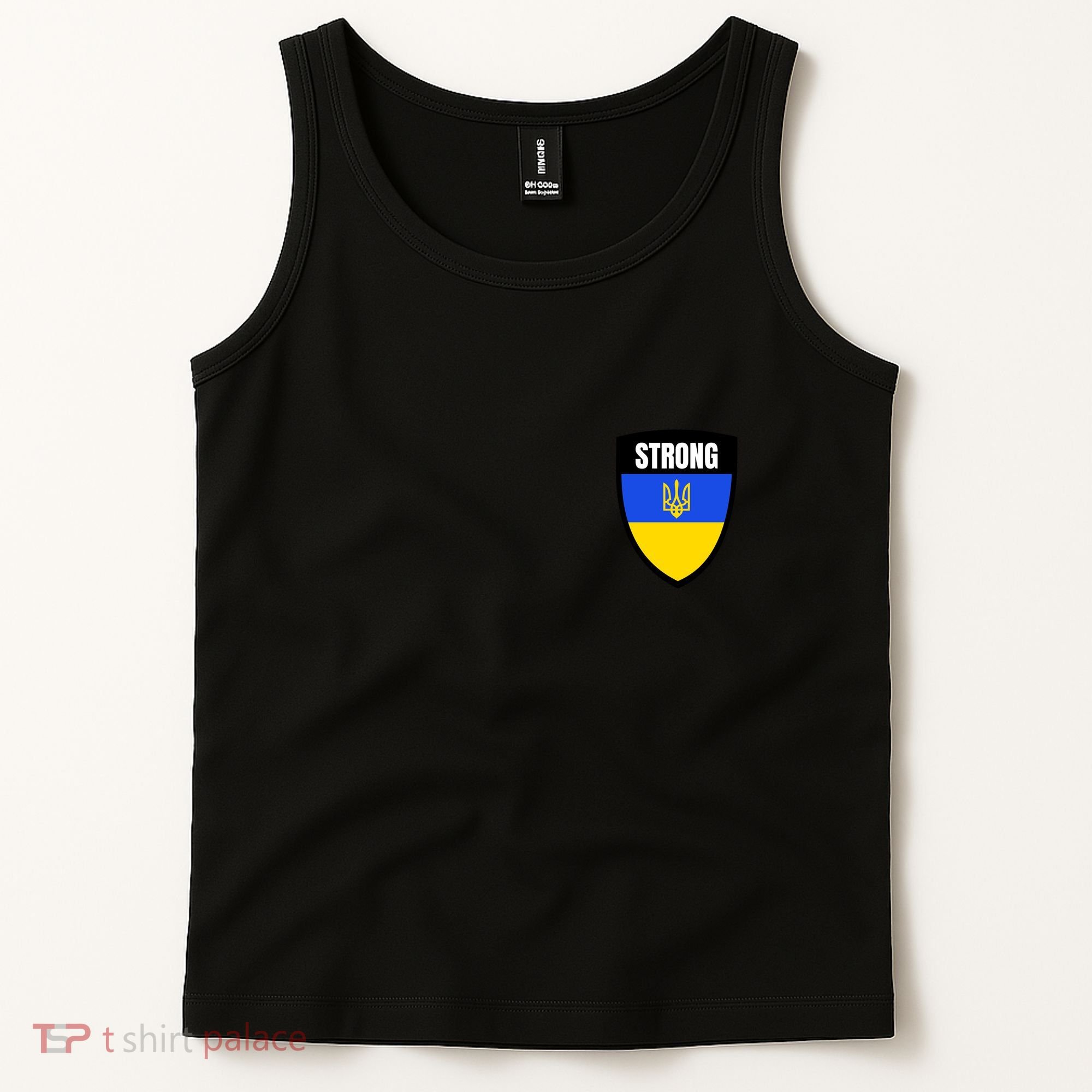 Strong Tactical Support Ukrainian Flag Shield I Stand With Ukraine Military Tank Top