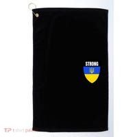Strong Tactical Support Ukrainian Flag Shield I Stand With Ukraine Military Golf Towel thumb 0