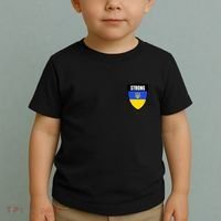 Strong Tactical Support Ukrainian Flag Shield I Stand With Ukraine Military Toddler T-Shirt thumb 2