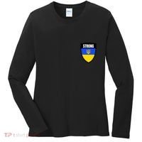 Strong Tactical Support Ukrainian Flag Shield I Stand With Ukraine Military Women's Long Sleeve Shirt thumb 0