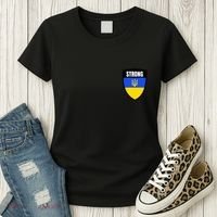 Strong Tactical Support Ukrainian Flag Shield I Stand With Ukraine Military Women's T-Shirt thumb 3