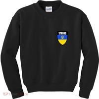 Strong Tactical Support Ukrainian Flag Shield I Stand With Ukraine Military Kids Sweatshirt thumb 0