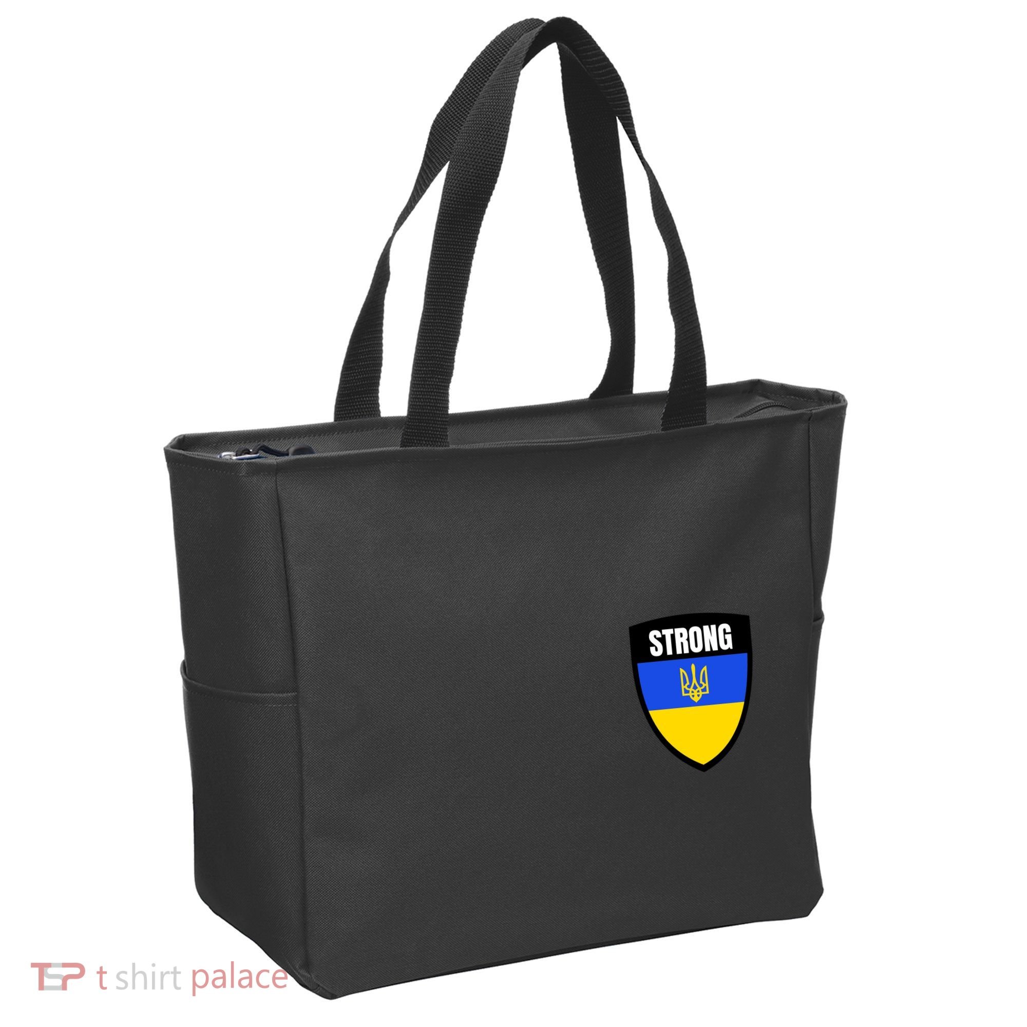 Strong Tactical Support Ukrainian Flag Shield I Stand With Ukraine Military Tote Bag