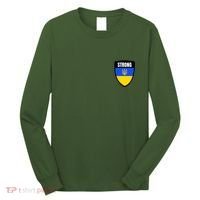 Strong Tactical Support Ukrainian Flag Shield I Stand With Ukraine Military Long Sleeve Shirt thumb 0