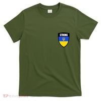Strong Tactical Support Ukrainian Flag Shield I Stand With Ukraine Military T-Shirt thumb 0