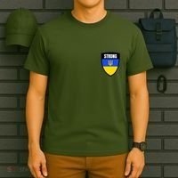 Strong Tactical Support Ukrainian Flag Shield I Stand With Ukraine Military T-Shirt thumb 6