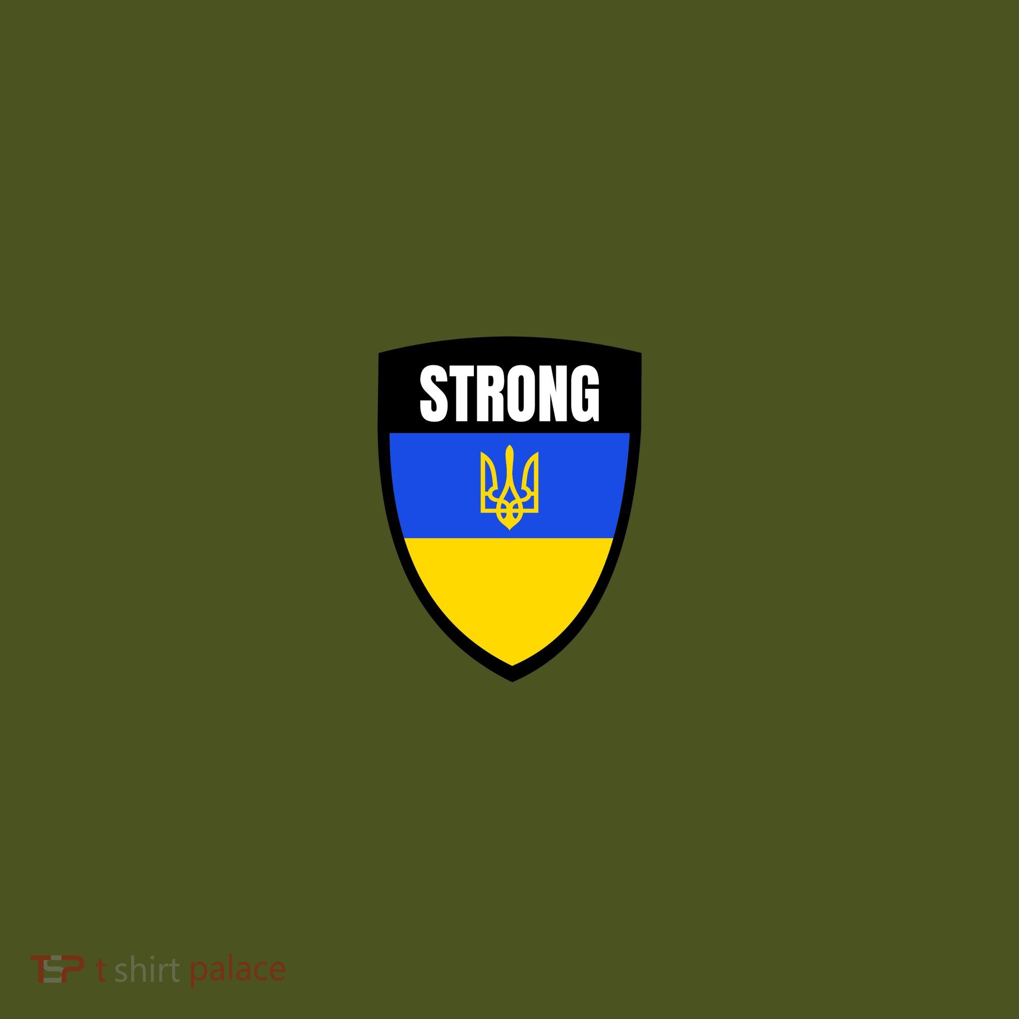 Strong Tactical Support Ukrainian Flag Shield I Stand With Ukraine Military T-Shirt