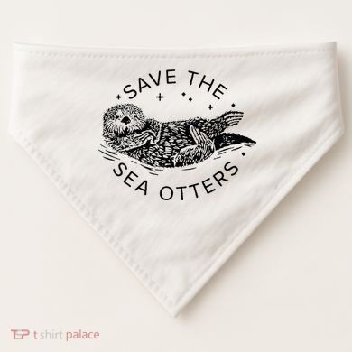 Save The Sea Otters USA-Made Doggie Bandana