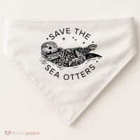 Save The Sea Otters USA-Made Doggie Bandana thumb 0