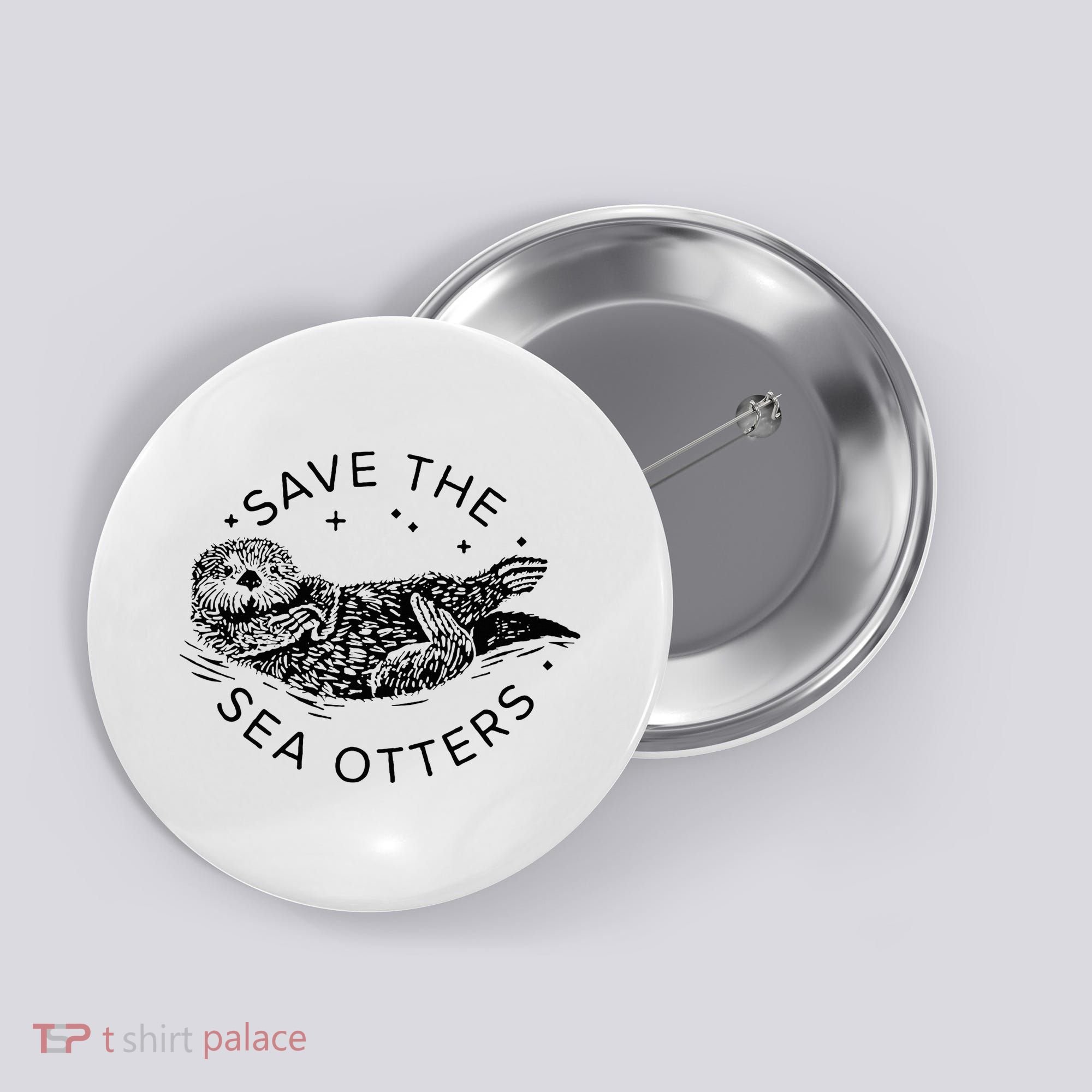 Save The Sea Otters Button