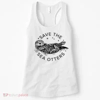 Save The Sea Otters Women's Tank Top thumb 0