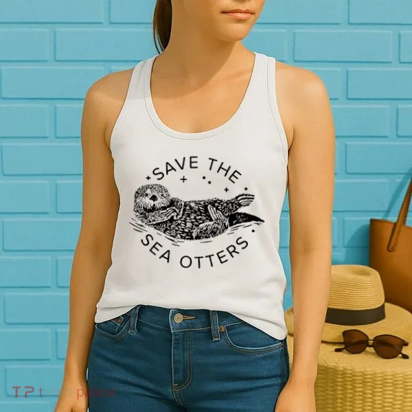 Save The Sea Otters Women's Tank Top
